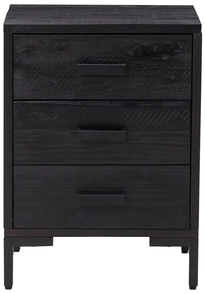 Mesas de cabeceira 2 pcs 40x30x55 cm madeira pinho maciça preto
