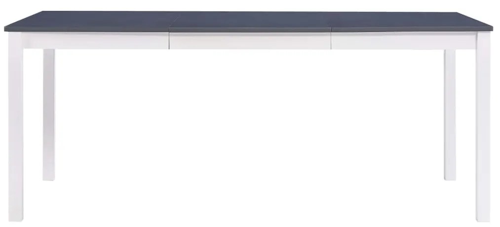 Mesa de jantar 180x90x73 cm madeira de pinho branco e cinzento