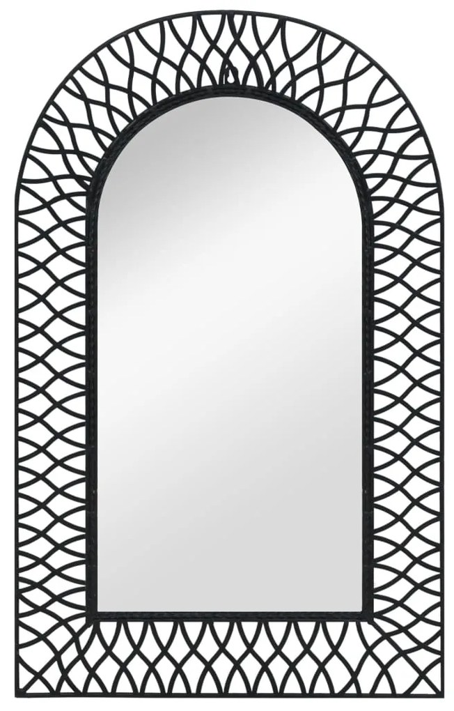 vidaXL Espelho de parede arqueado 50x80 cm preto