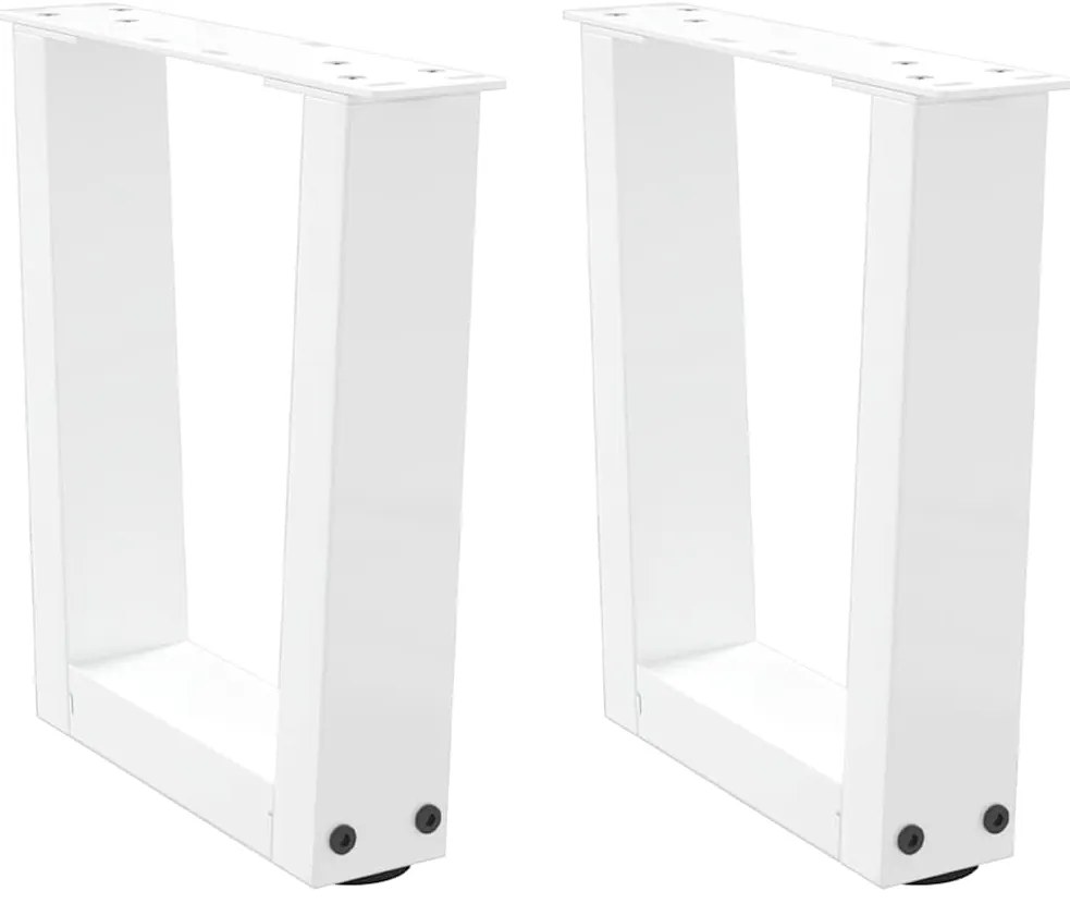 vidaXL Pés para mesa de centro em V, 2 peças, branco, 40x(30-31,3) cm, aço