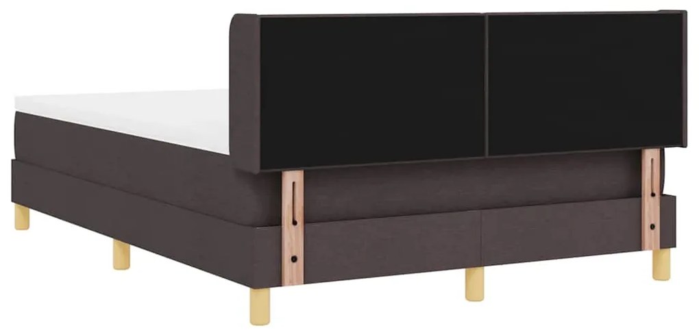 Cama Box com cabeceira Manual Castanho escuro 160 x 200 cm Estofado