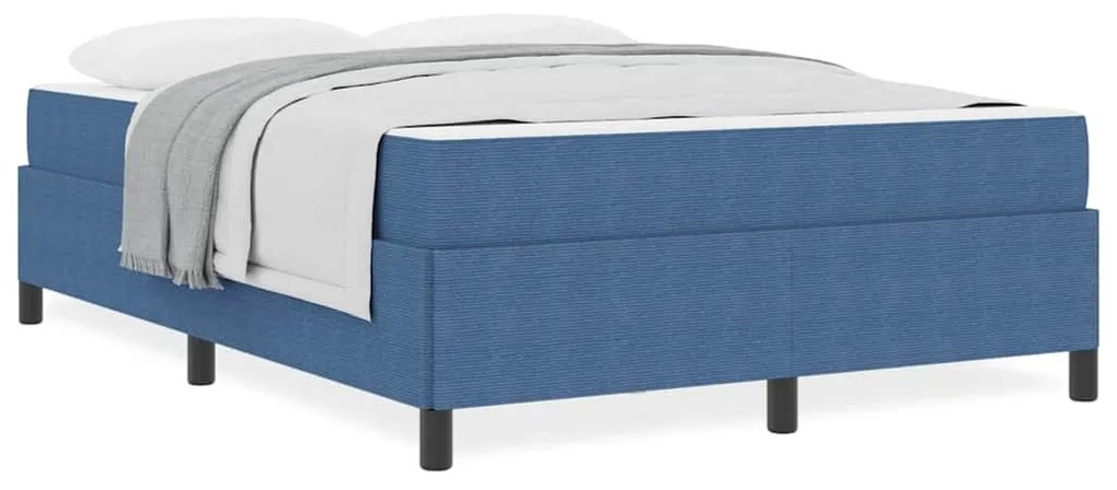 Estrutura da Cama Azul 140 x 200 cm Tecido de veludo côtelé