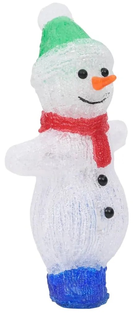 Boneco de neve acrílico c/ luzes LED interior e exterior 30 cm