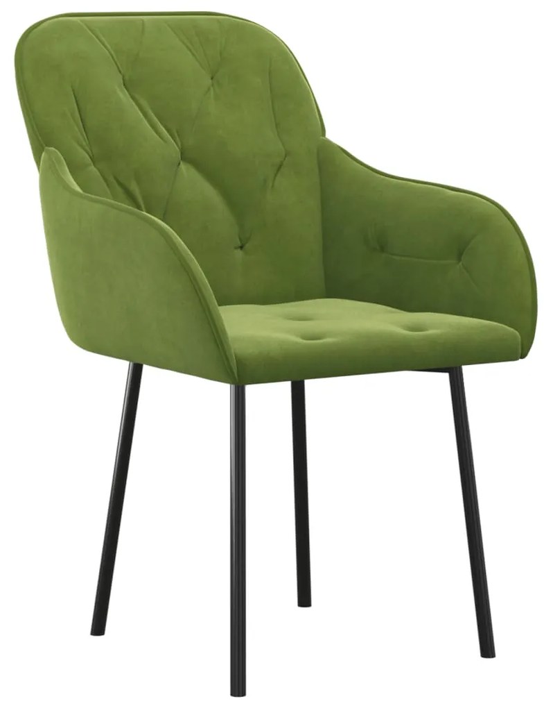 Cadeiras de jantar 2 pcs veludo verde-claro