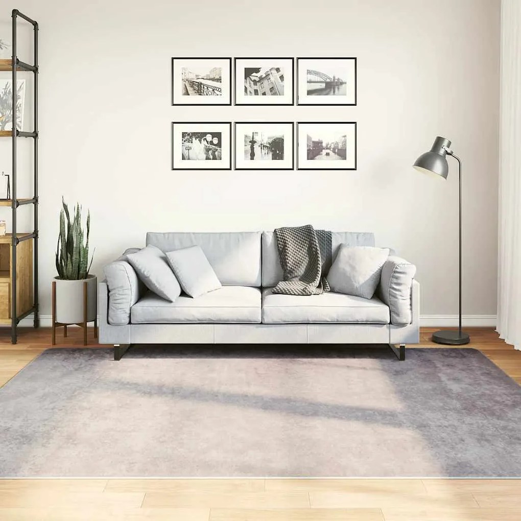 vidaXL Tapete lavável antiderrapante 150x230 cm cinzento