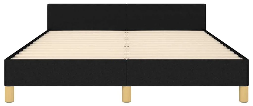 Estrutura de cama sem colchão 140x190 cm tecido preto
