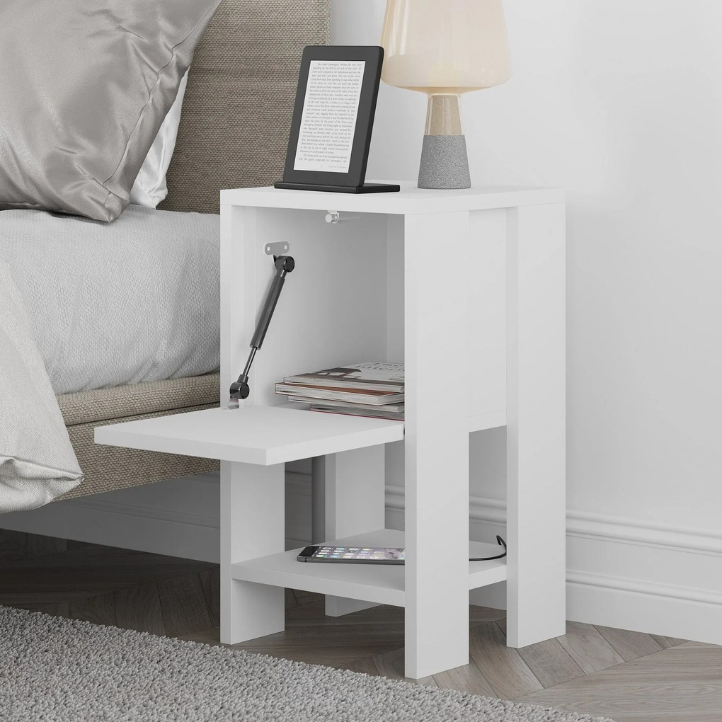 Mesa de Cabeceira Ema – Branco – 30x55x30 cm