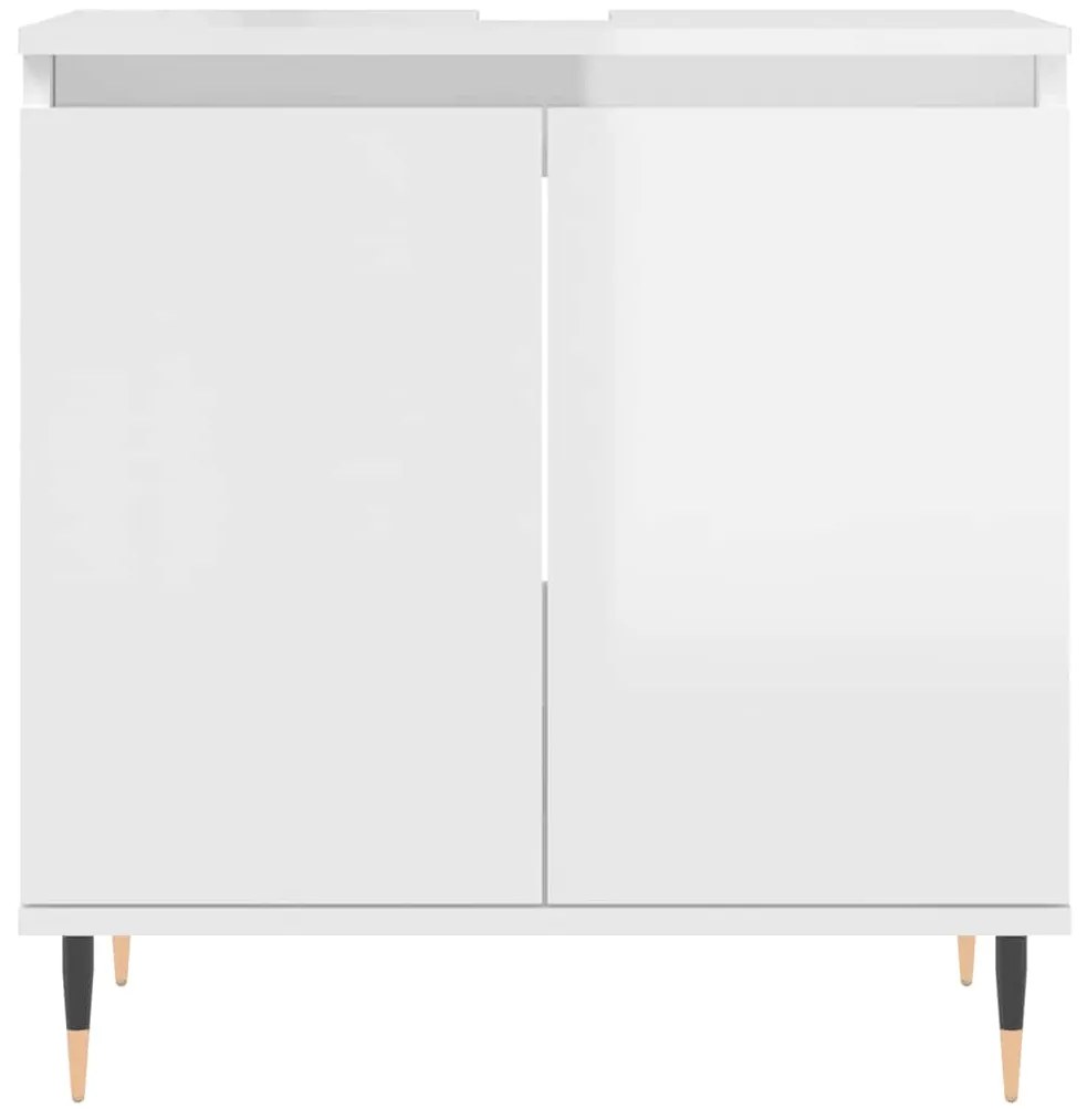 Armário casa banho 58x33x60 cm deriv. madeira branco brilhante