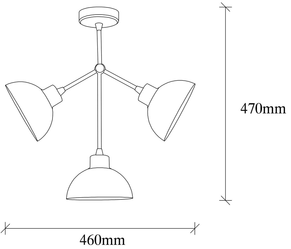 Candeeiro Chandelier Dram – Preto – 46 x 15 cm