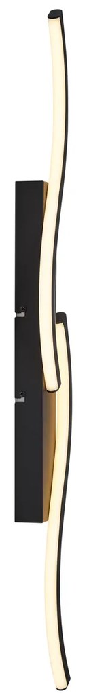 LED Candeeiro de parede de design preto regulável em 3 níveis 2-Light - Bummy Design