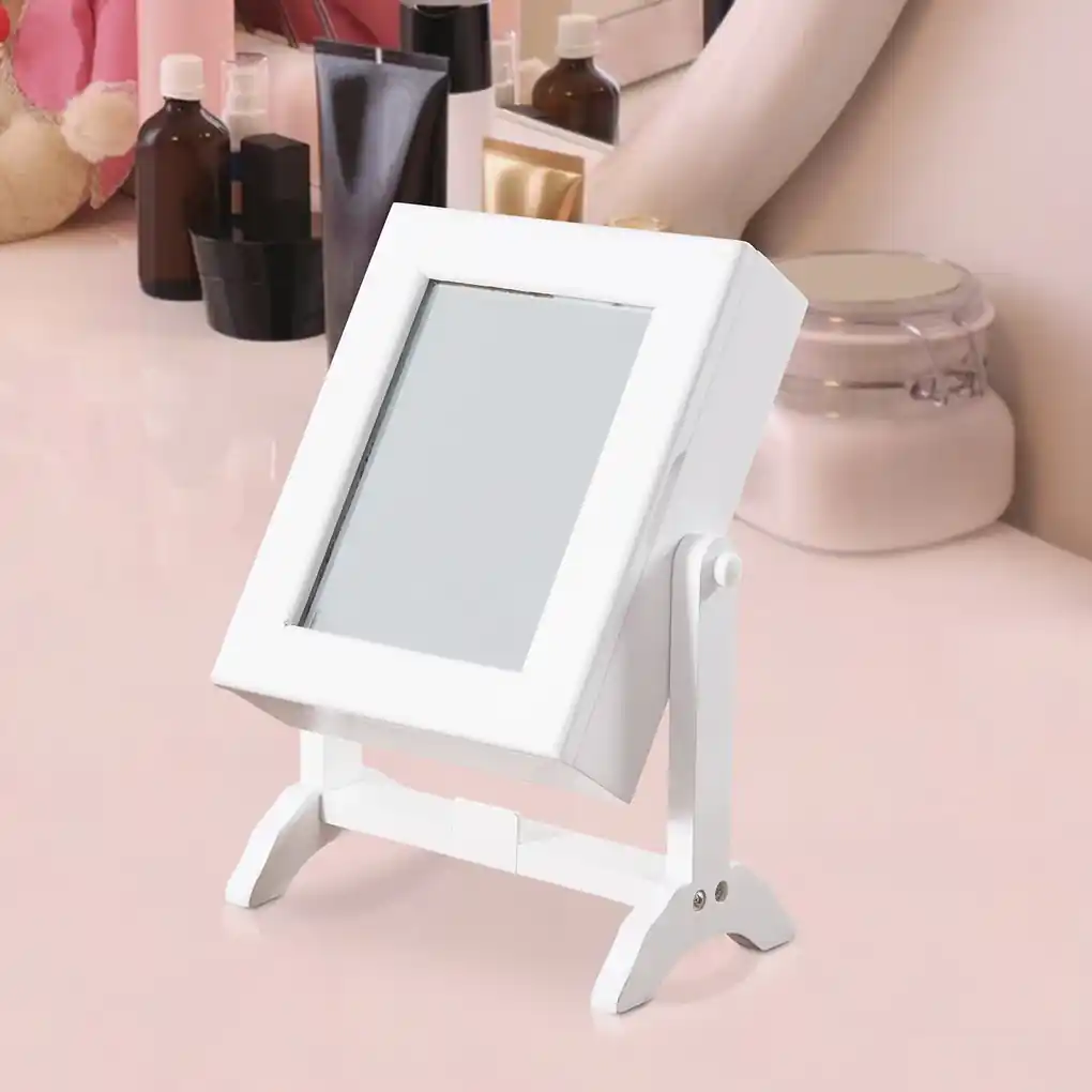 Guarda Joias Rotativo 360° com Espelho Organizador de Jóias de Todo o  Comprimento com Maquilhagem Espelho 39 x 39 x 161 cm Branco 