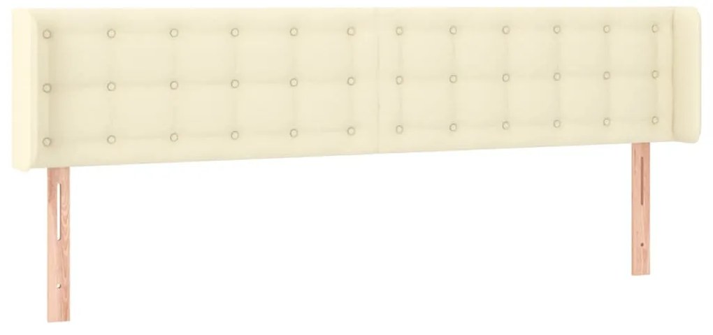 Cabeceira de cama c/ LED 183x16x78/88 cm couro artificial crème