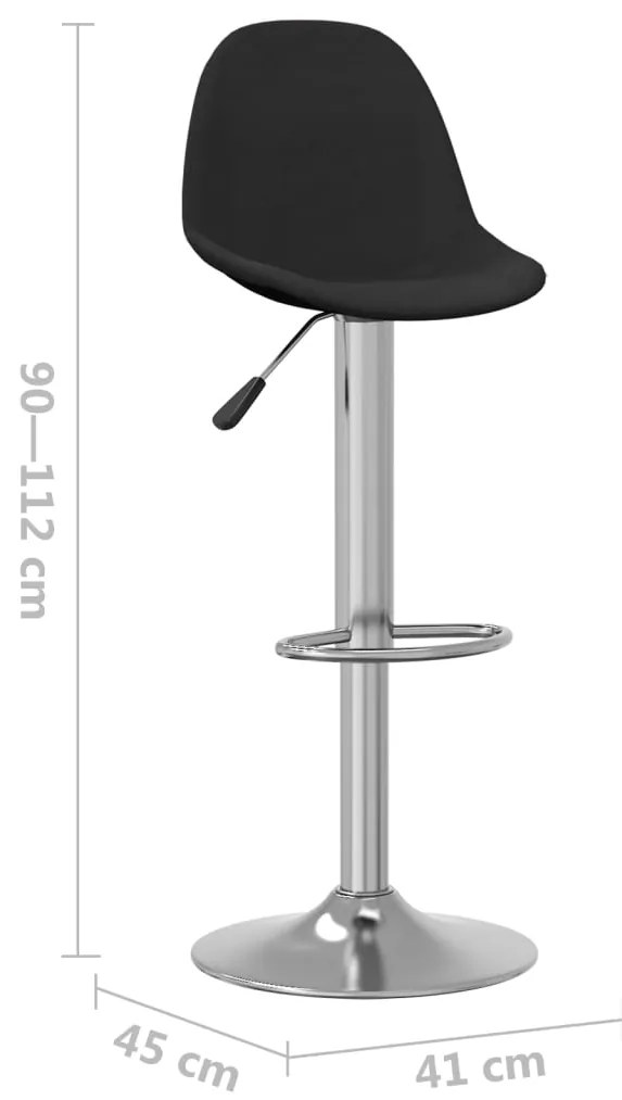 Bancos de bar 2 pcs tecido preto