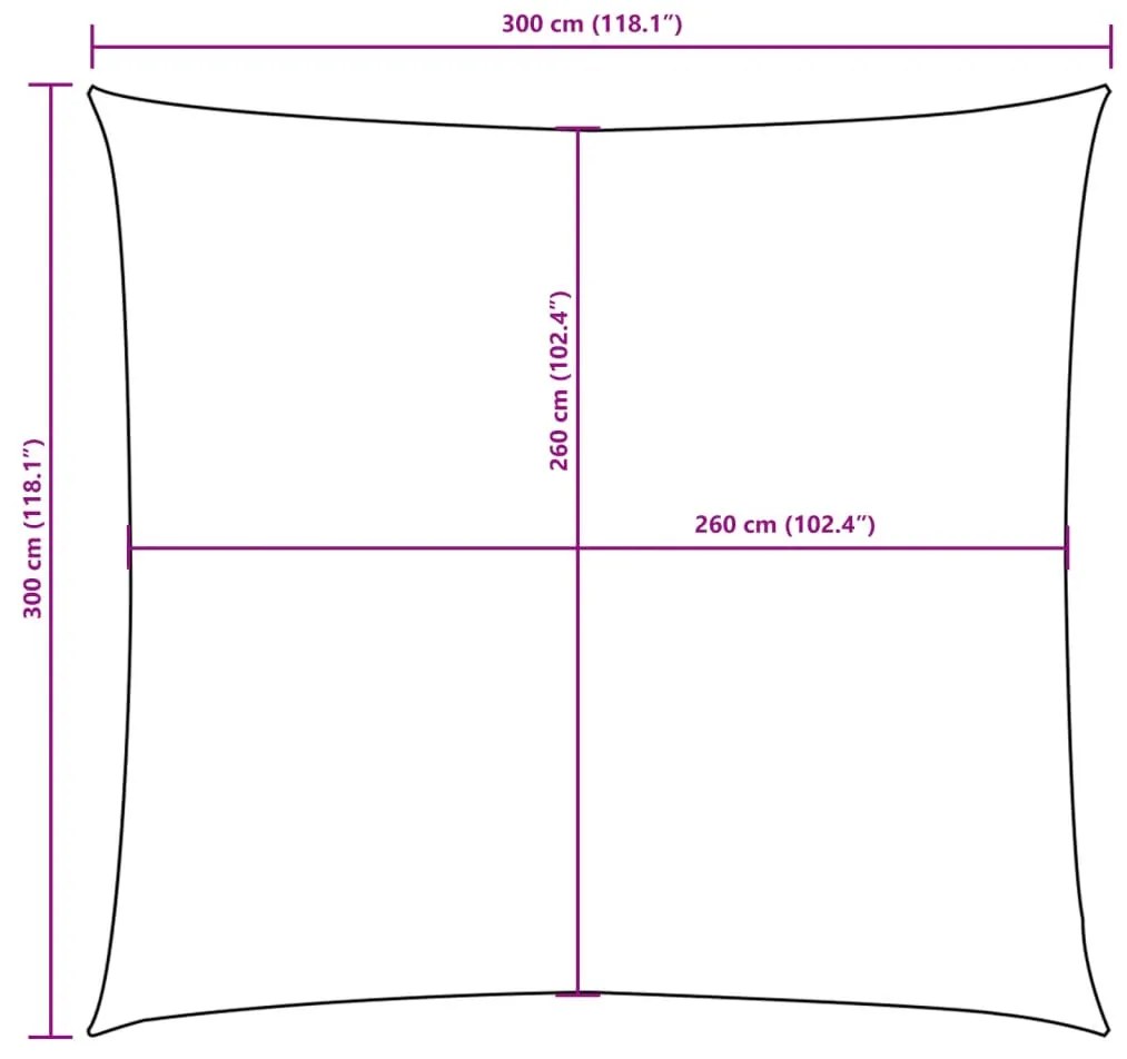 Para-sol estilo vela tecido oxford quadrado 3x3 m branco