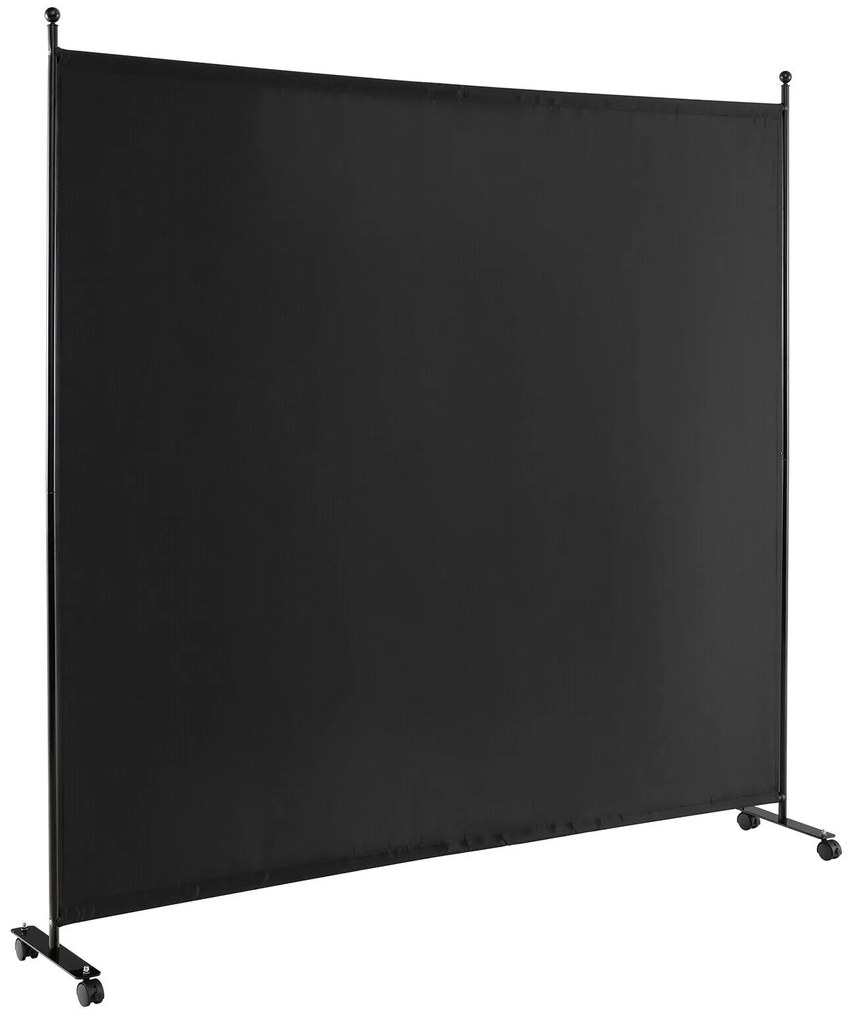 Divisória de ambiente com painel único e rodas - cinza