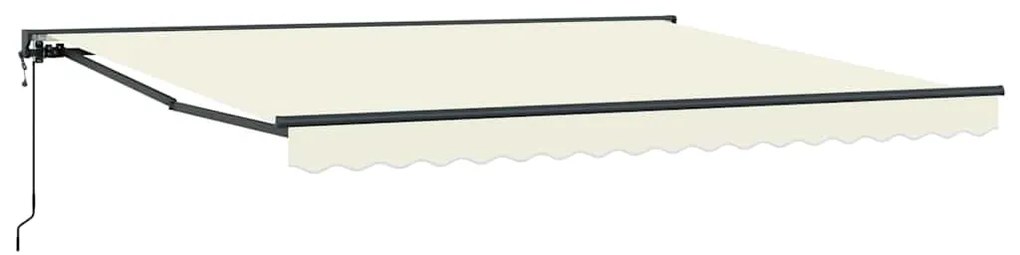 Toldo Retrátil Manual Creme 400x300 cm Poliéster e Aço