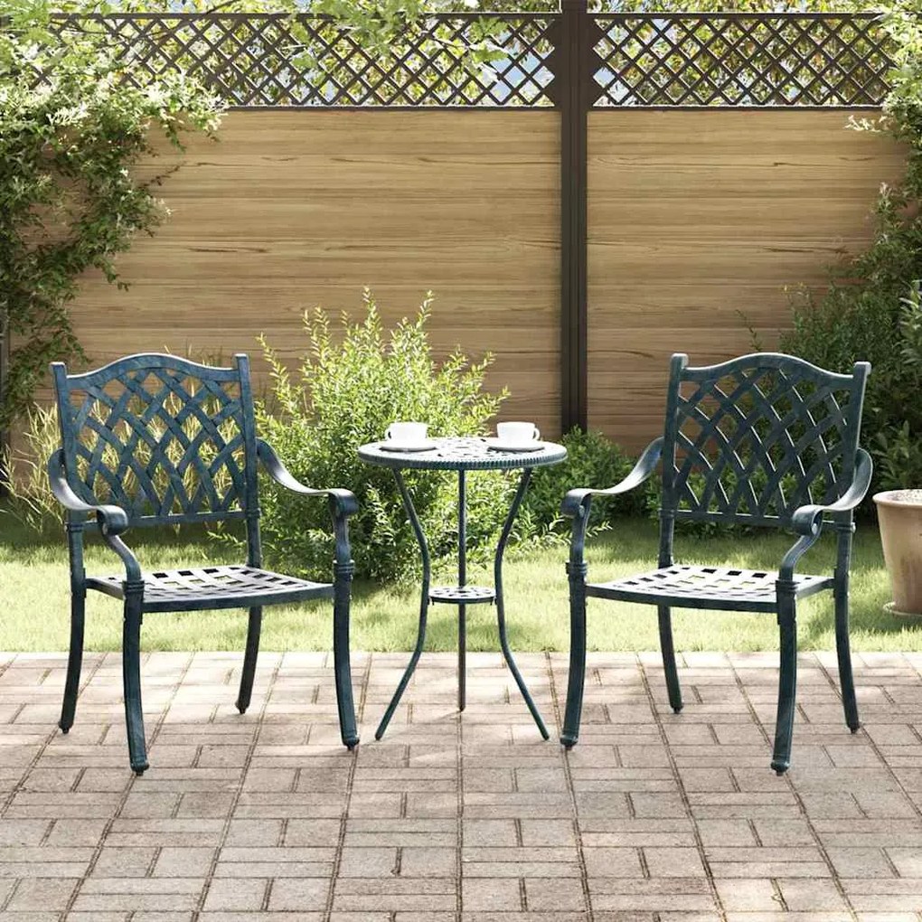 vidaXL Cadeira de Jardim 2 pcs Verde 56 x 55 x 92.5cm Alumínio