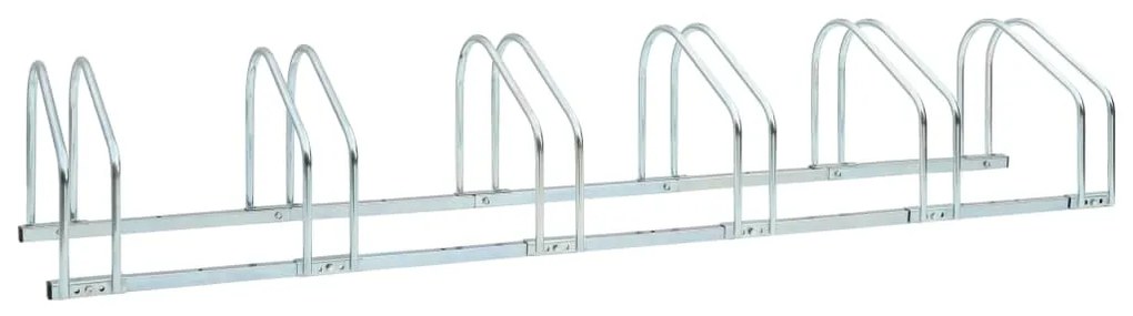 vidaXL Suporte piso p/ estacionamento de 6 bicicletas 168x33x27 cm aço