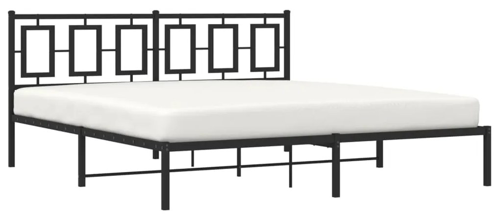 Estrutura de cama com cabeceira 183x213 cm metal preto