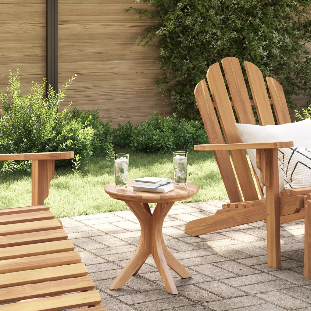vidaXL Mesa de Jardim Ø40x41 cm Madeira Sólida de Teca