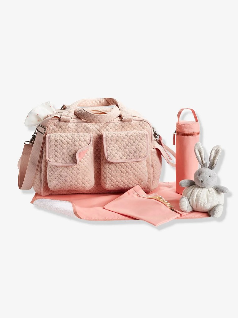 Agora -25% | Saco de mudas com vários bolsos Journée da VERTBAUDET rosa claro