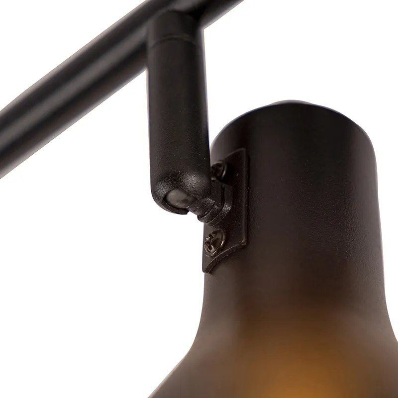 Foco moderno preto com dourado 4 luzes - Magno Moderno