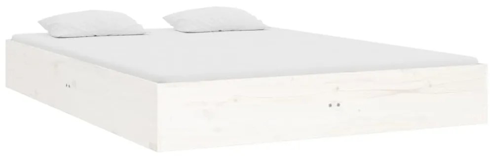 Estrutura cama pequena casal 120x190 cm pinho maciço branco