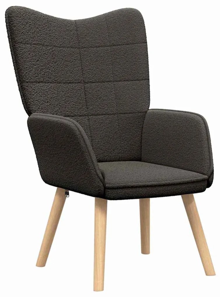 Poltrona Relaxante vidaXL Cinza Escuro em Tecido de Lã Curly