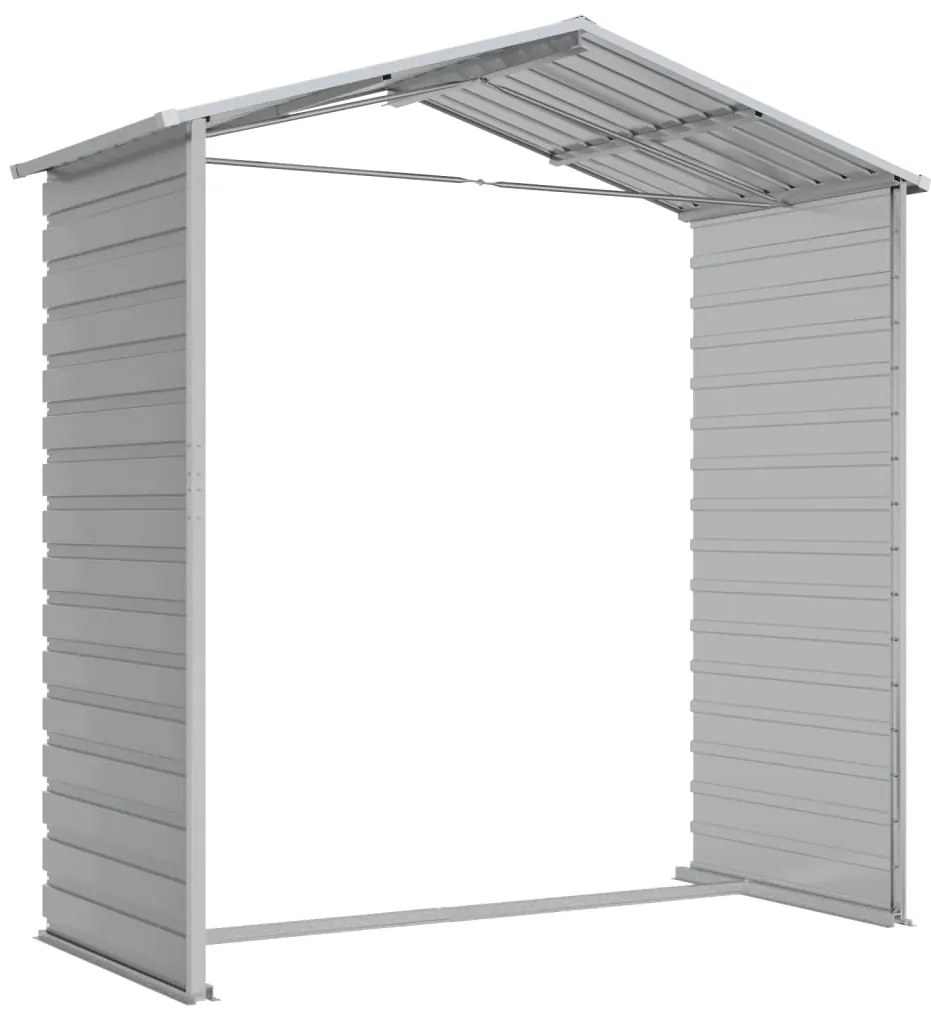 Abrigo de jardim 191x130x198 cm aço galvanizado cinzento-claro