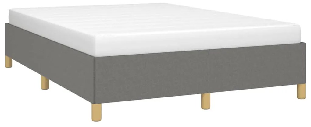Estrutura de cama sem colchão 140x190 cm tecido cinzento-escuro