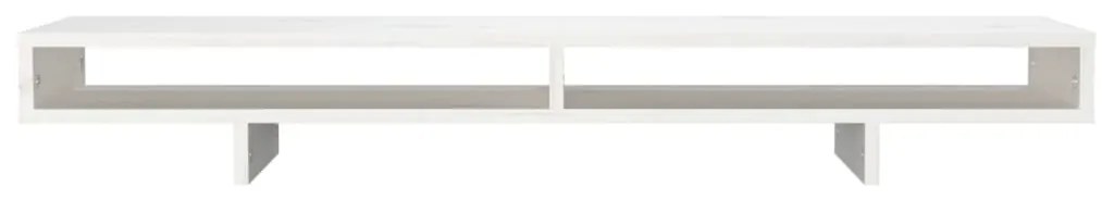 Suporte para monitor 100x27x14 cm madeira pinho maciça branco