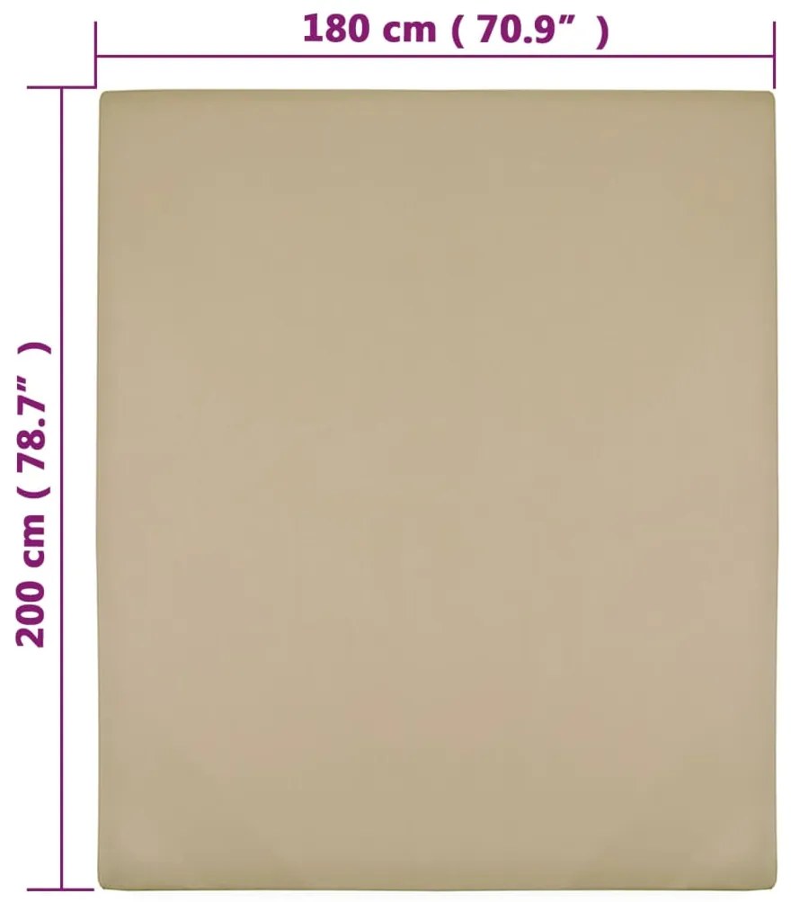 Lençóis ajustáveis 2 pcs 180x200 cm algodão jersey