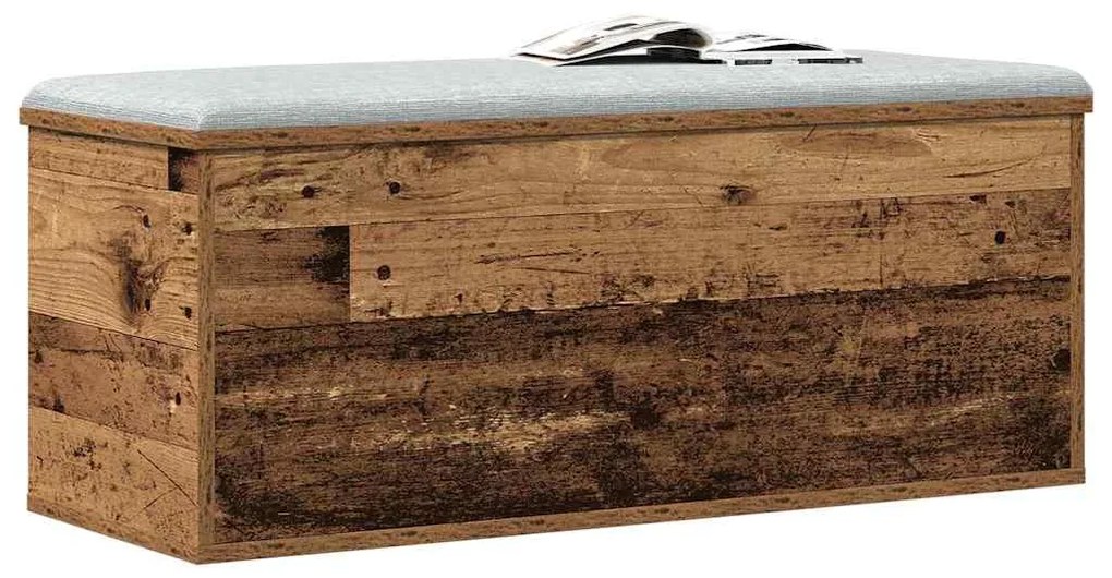 Caixa de Armazenamento vidaXL em Madeira Velha 90x35x35 cm em Madeira