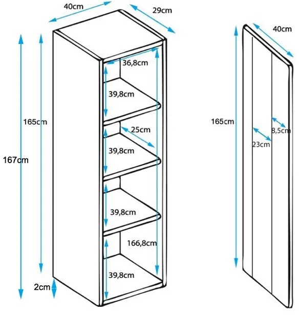 Vitrine Rialba de 167cm com Luzes LED - Preto - Design Moderno