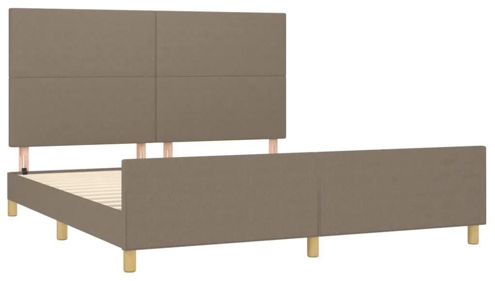 Cama sem colchão 180x200 cm tecido castanho-acinzentado