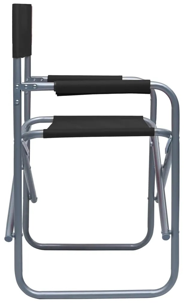Cadeiras de realizador 2 pcs aço preto
