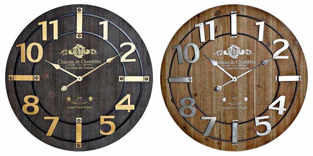 Relógio de Parede DKD Home Decor Preto Ferro Madeira MDF (68 x 3 x 68 cm) (2 pcs)