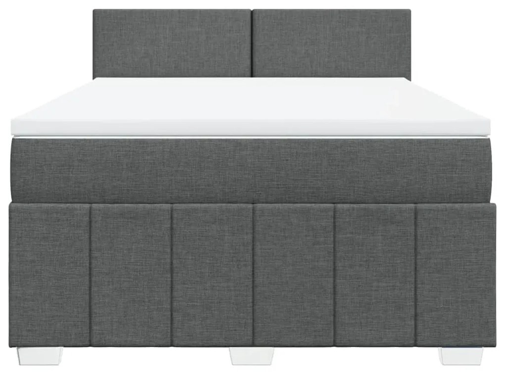 Cama com molas/colchão 140x200 cm tecido cinzento-escuro