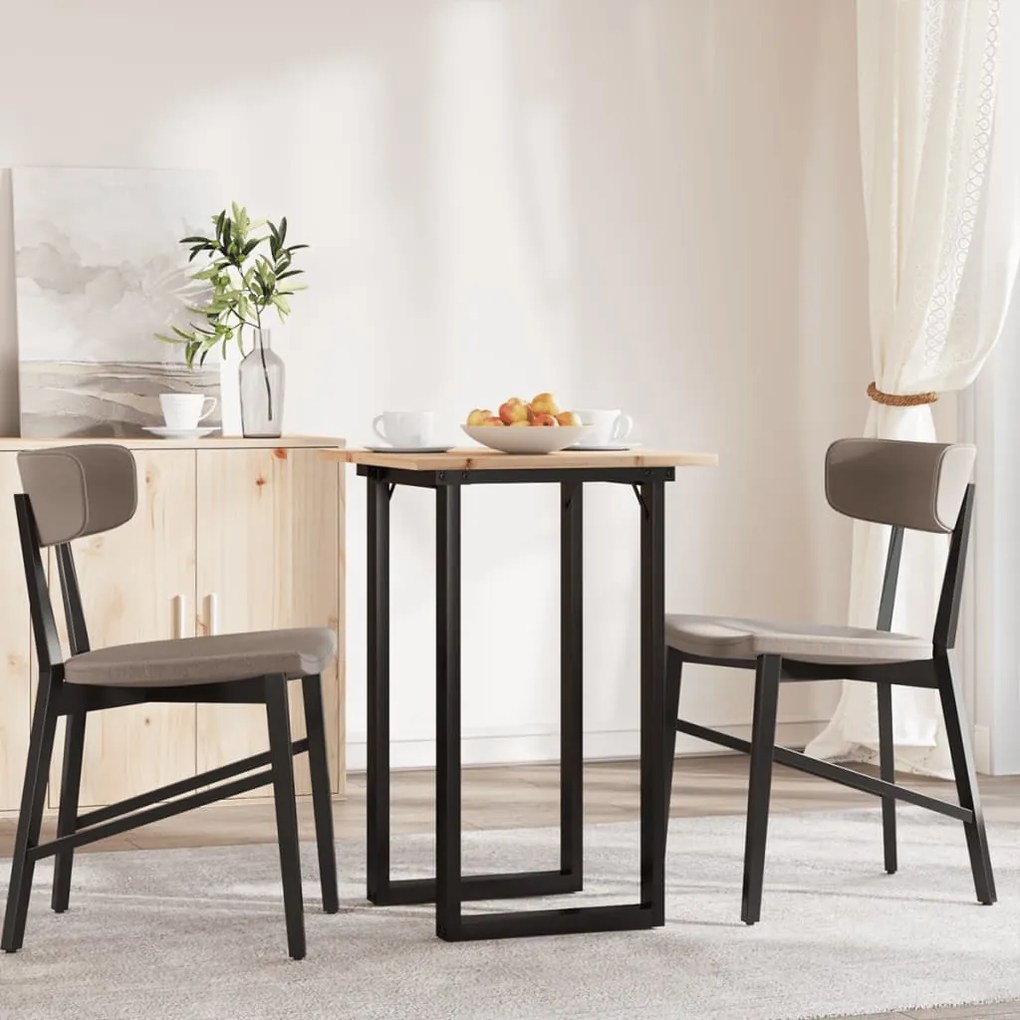 Mesa de jantar estrutura em O 50x50x75 cm pinho e aço