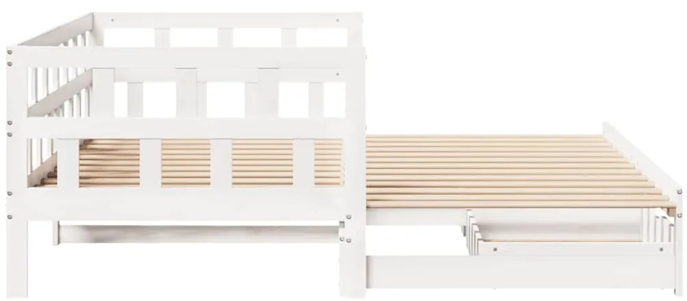 Sofá-cama com gavetão e gavetas sem colchão 90x190 cm branco