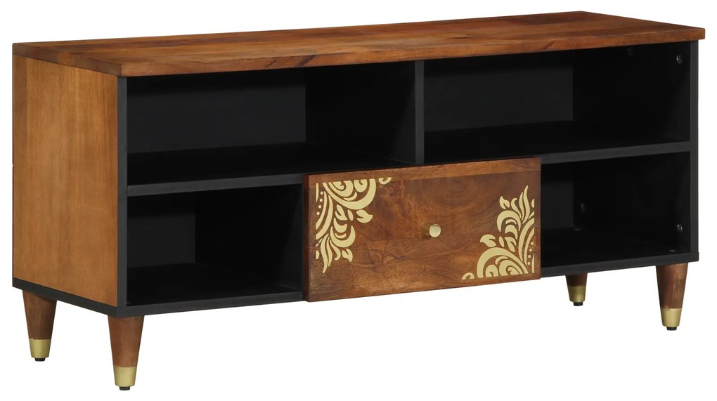 vidaXL Cabide de TV 100x33x46 cm Madeira de Mangueira