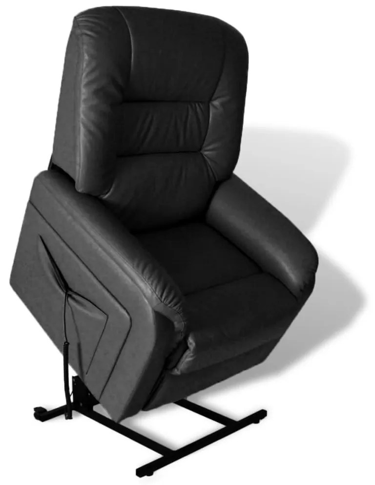 vidaXL Poltrona de TV reclinável em couro artificial preto