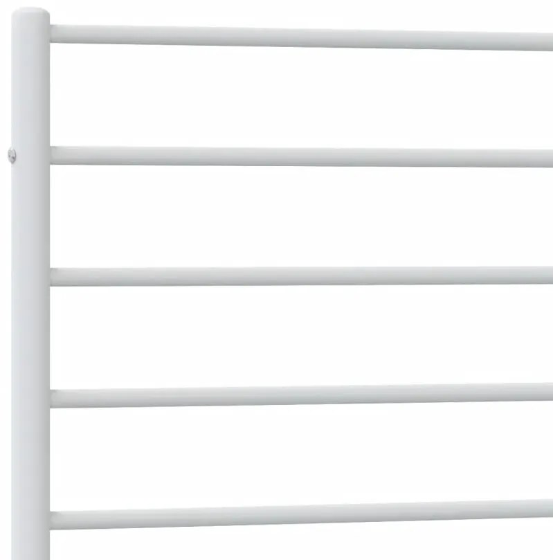 Estrutura de cama com cabeceira e pés 100x190 cm metal branco