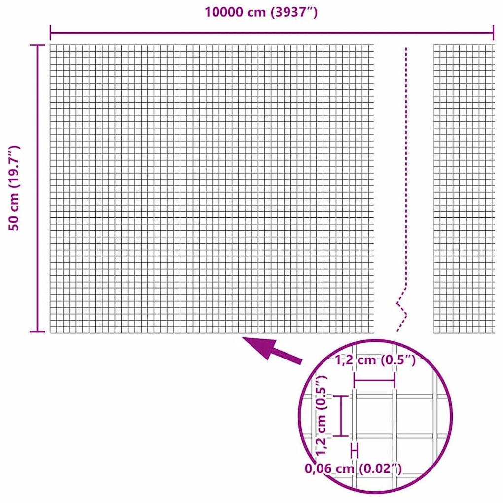 Cerca de Arame Soldado com 44 Postes U Prata 0.5x100 m Aço