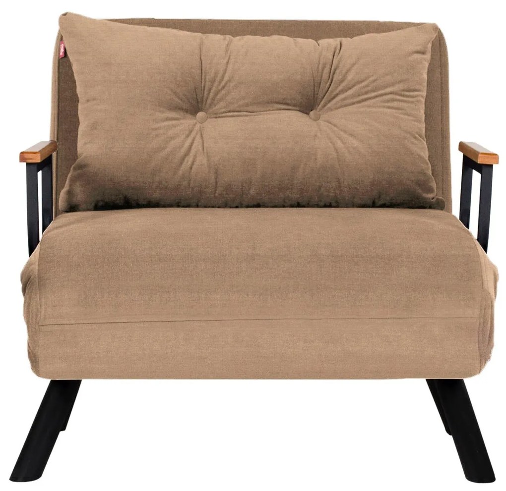 Sofá-Cama de 1 Lugar Sando – Castanho Claro – 175x60 cm