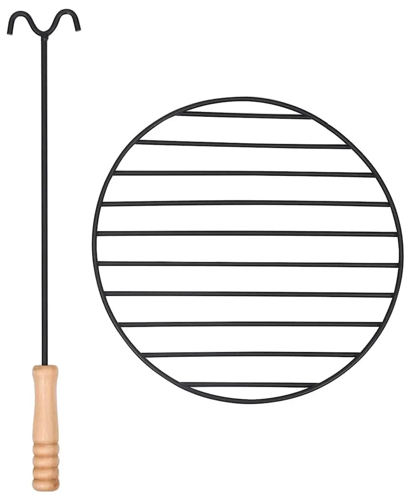 Braseira de exterior com grelha aço inoxidável 76 cm