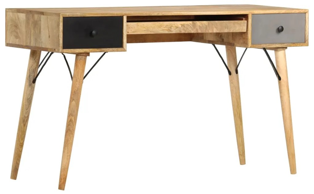 vidaXL Secretária com gavetas 130x50x80 cm madeira mangueira maciça