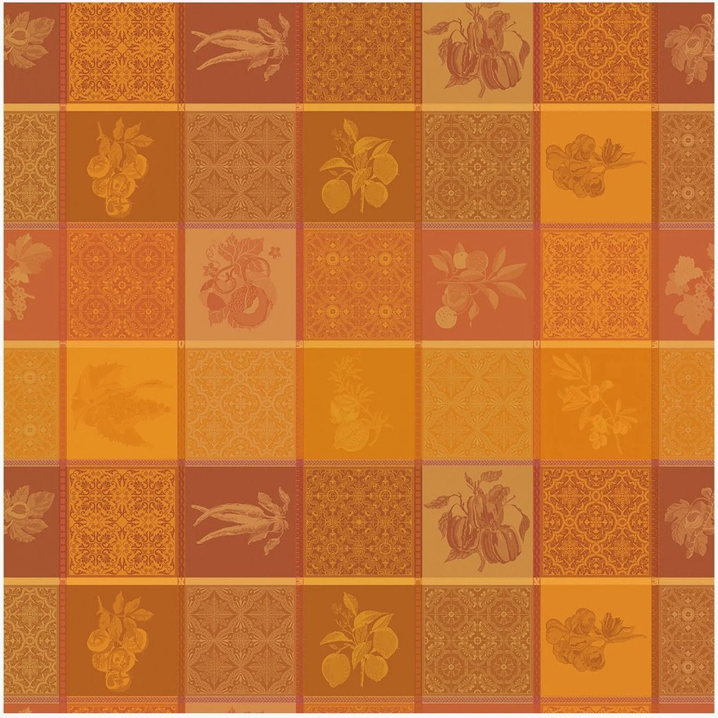 Toalha de mesa redonda em tecido jacquard de algodão com revestimento acrílico Mille Tutti Frutti