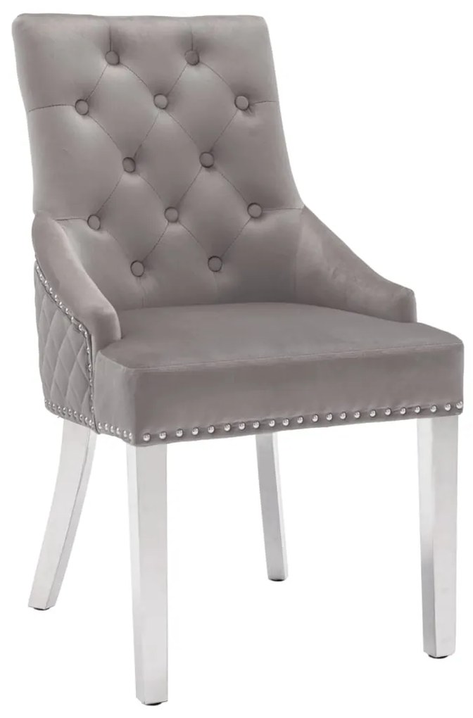 vidaXL Cadeira de jantar veludo cinzento-claro