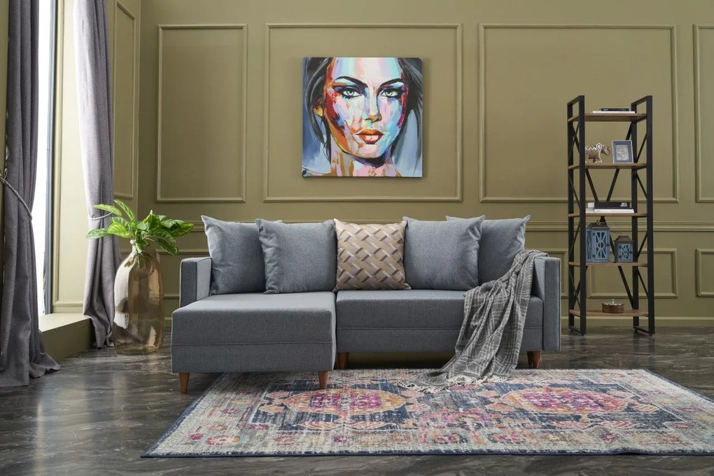 Sofá-Cama de Canto Aydam – Azul – 215x80x150 cm